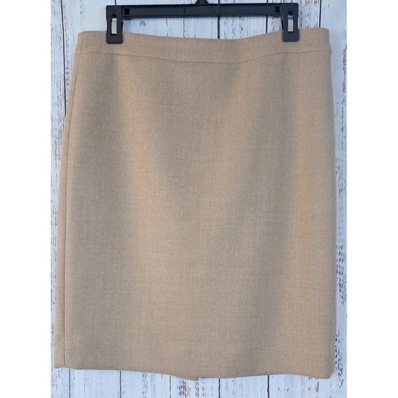 J.Crew Dresses & Skirts - J. CREW 10P No. 2 Pencil Skirt Camel Beige Tweed Wool Knee Length Lined Career